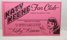 1985 Katy Keene Fan Club Card