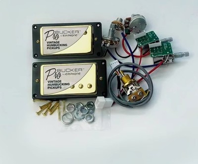 Komplettes Epiphone ProBucker Vintage Humbucker Tonabnehmer Set mit Kabelbaum - GOLD