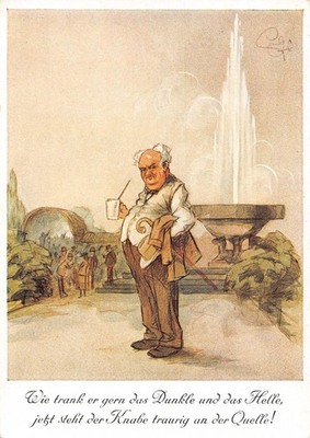 C219 Emil Koehn  holocaust survivor fountain  vintage postcard