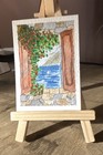 “Mediterranean Window View” Original Watercolor ACEO OOAK 2026 Signed — photo 2