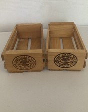 2 Napa Valley Cassette Tape Wooden Crate Holds 12 Each Box Holder Storage