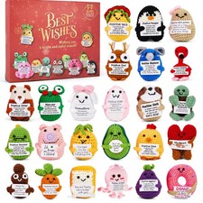Advent Calendar 2025, 24 Days Positive Crochet Animals Christmas Countdown Ca...