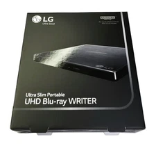 LG Ultra Slim External BDXL UHD 4K/Blu-ray/DVD+/-RW Disc Drive Burner BP60NB10