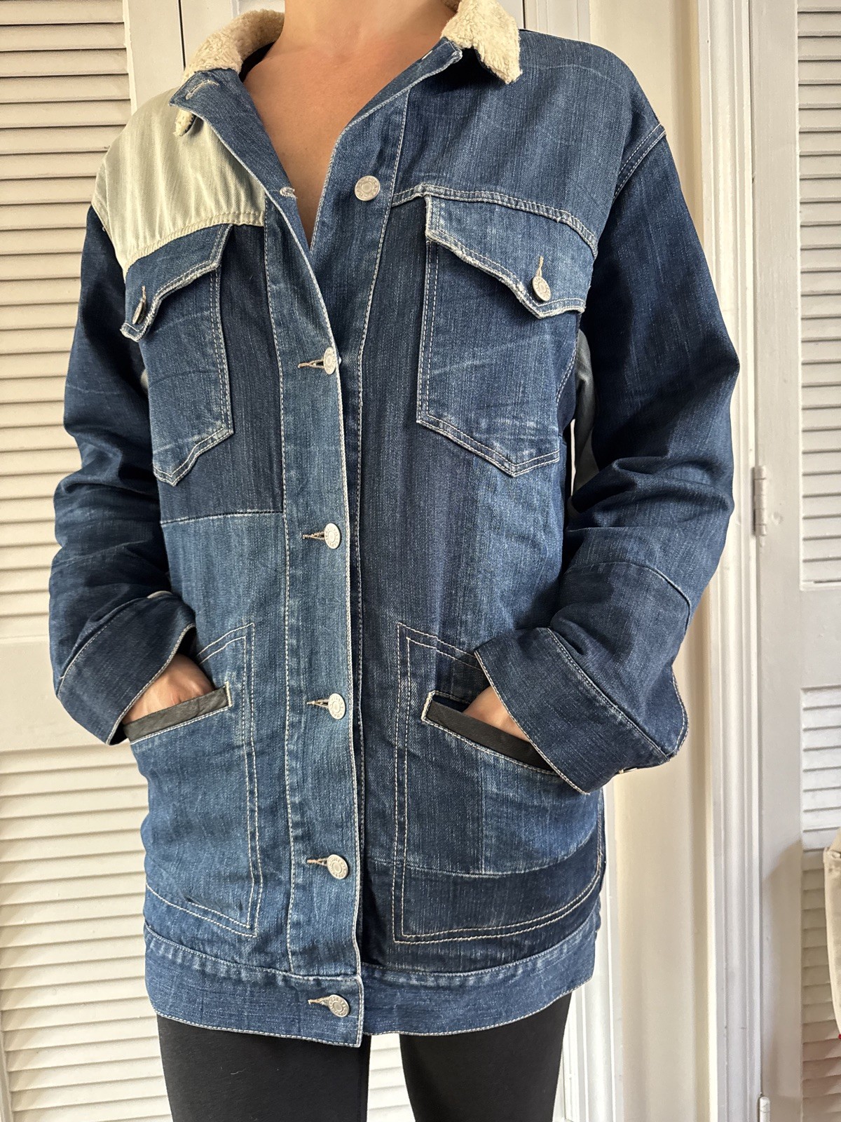 Isabel Marant RARE Sherpa lined patchwork Denim J… - image 2