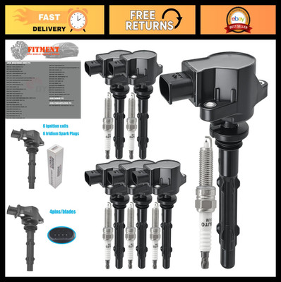 Ignition Coil Pack & Iridium Spark Plugs Set of 6 for Mercedes-Benz & Dodge Spri