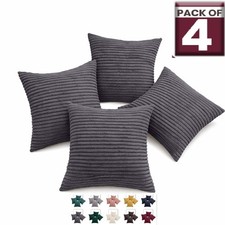 Pack of 4 Plush Velvet Cushion Covers Filled Cushions 18''x18'' Sofa Pillows Uk