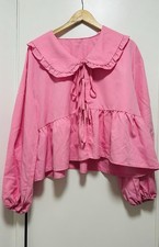 SHEIN Damen Bluse Rosa XL Peter-Pan-Kragen R�...