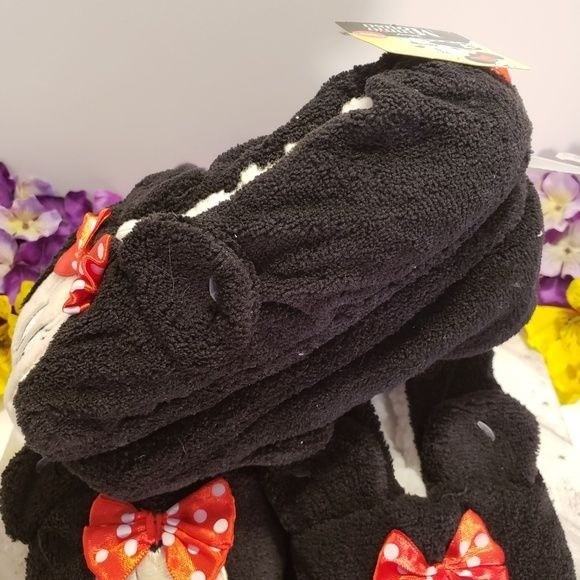 SAOLA Disney Minnie Mo pantofole fuzzy pile Babba rosso fiocco scarpa bambina suola gomma