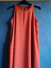 Gap Orange Zig Zag Spotty Print Sleeveless Pockets Shift Dress Size M