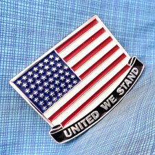 United We Stand American Flag Belt Buckle Patriotic USA Patriot Vtg BOA .GMP464
