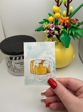 ACEO Original Art Card LKZArtCreations Watercolor Food Cinnamon Roll painting