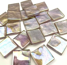  IRIDESCENT GOLDEN BERRY Metallic Glass Mosaic Tile Pieces - 3/4 inch - 20 Tiles