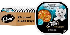 Cesar Home Delights Adult Wet Dog Food Slow Cooked Chicken Vegetables 24Ct.