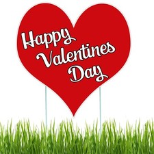 Happy Valentine's Day Heart Classic Yard Sign Home Decor Lawn Decoration With...