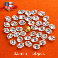 50 pcs 3.5mm SS14 Round Foil Back Crystal Rhinestones Jewelry Repair Craft