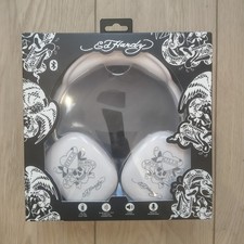 Ed Hardy Wireless Headphones White Love Kills Slowly Tattoo Bluetooth v5.0 New