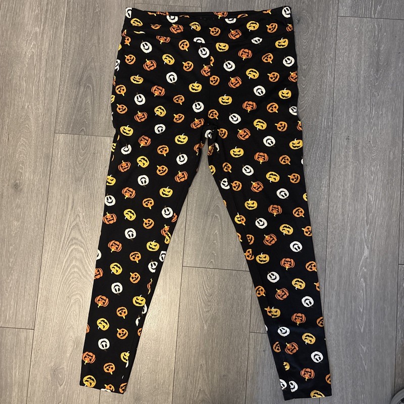 Women’s Feeling Festive Halloween Leggings Size XXL Pumpkins