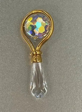 Swarovski Crystal Memories Baby Rattle Gold Plated