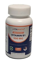 High Potency, VITAMIN B1, 500 mg, 120 Capsule Thiamine Non GMO/Gluten Free 05/28