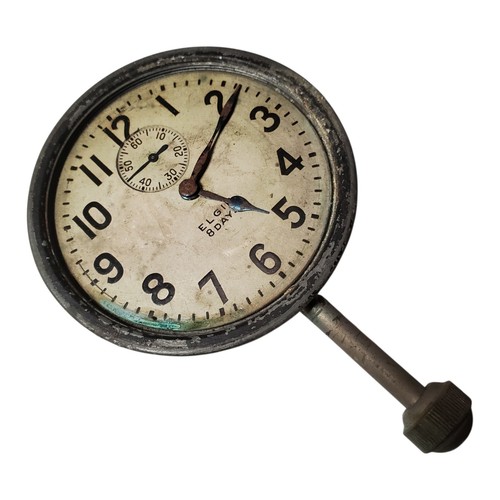 Antique Elgin 8 Day Car Clock 3" Diameter w/ Winding Stem