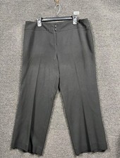 Oscar De La Renta Dress Pants Womens 16 Black Wide Leg Career Trousers  Stretch
