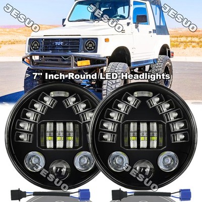 For Suzuki Samurai SJ410 7 inch LED Round Headlights Pair DRL Hi/Lo Beam US