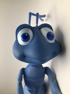 Vintage Flik Plush Doll A Bug's Life Blue Ant Disney Pixar Mattel Toy Figure