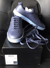 NIB CHANEL CC Logo Limited Ed Thick Soles Blue Purple Leather Sneakers 38.5 8 US