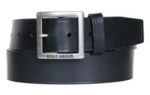 Harley-Davidson Men's Heritage Garrison Genuine Leather Belt - Antique Nickel