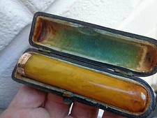 Victorian 15ct Rose Gold & Amber Cigar Holder h/m 1897 Birmingham