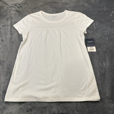 Sonoma Shirt Womens Medium White Top Short Sleeve Tee Casual NEW NWD