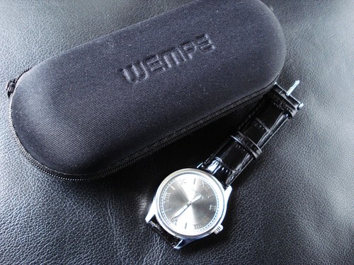 WEMPE Armbanduhr Herren Quarz-Uhr silbernes Zifferblatt orig. Armband Kroko Box - Bild 4 von 11