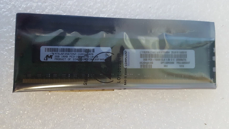 NEW Lenovo 51J0504 43R2033 2GB  DDR3 ECC Memory 1333MHz TS D20 4155, D20  2RX8 - Image 3 of 3
