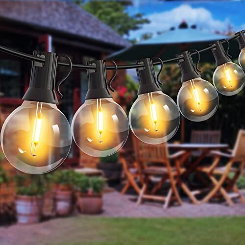 Catena Luminosa - Luci da Esterno - 15M 25+2 LED, G40, per Giardino, IP44 (P1j)