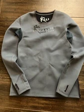 Women's Kutting Weight Sauna Shirt Gray Neoprene Long Sleeve Thumb Holes size XL