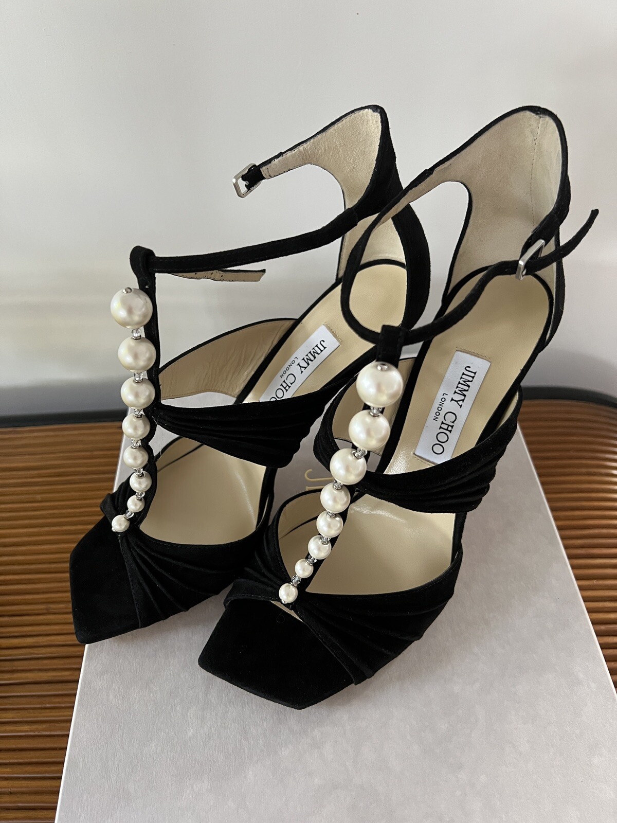 Jimmy Choo aura 95 pearl heels size 40 | eBay
