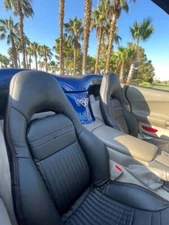 Chevy C5 Synthetic Leather Sports Seat Covers In Full Black Color (1997-2004)