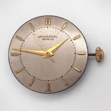 Universal Geneve Men's Mechanical Watch Movement Caliber 263, Dial, Hands, Crown