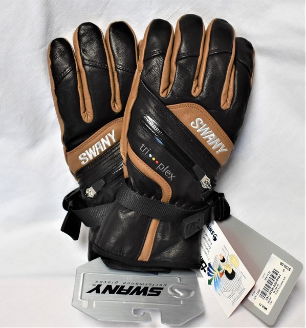 **NEW** Swany Men's SMALL Tan & Black Winter Snow Ski Snowboard Leather