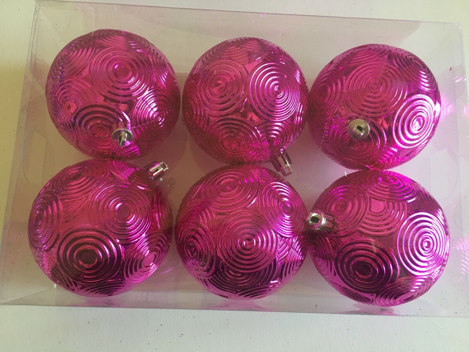 6 Popular shop is the lowest price challenge hot Pink Geometric Christmas Nippon regular agency Ornament 3 Inch Shatter Resistant
