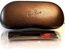 Ray-Ban Black Clamshell Eyeglasses/Sunglasses Case w Cleaning Cloth 30 NEW 50