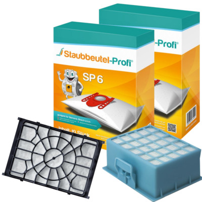 20 Staubsaugerbeutel SP6 + 2 Filter geeig. für Siemens VSZ 4G340