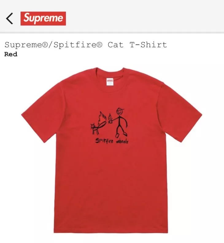 Supreme Spitfire Cat T-Shirt Red 100% authentic Ready To Ship | eBay