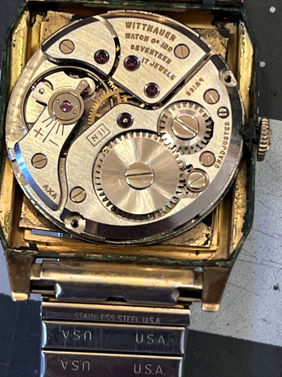 1950's? Vintage Wittnauer, tank Faceted Case, Stunning Black Dial