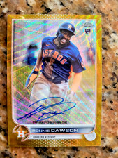 2022 Topps Chrome RC Rookie Auto Ronnie Dawson Gold Wave Refractor #46/50 ASTROS