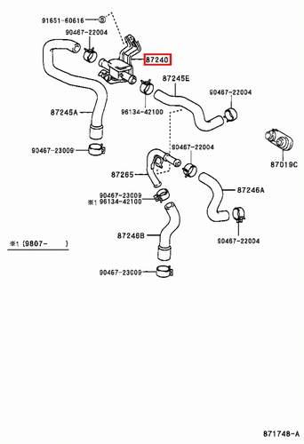 Genuine Toyota Prado VZJ95 Heater Control Valve Tap - Picture 9 of 10