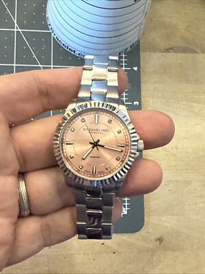 Stuhrling Lady Marine Diamond HON LD QUARTZ 35 mm Classic Copper dial stainless