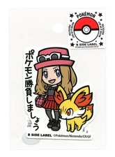 Serena & Fennekin Sticker B SIDE LABEL Pokemon Japan Original WATERPROOF