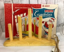 Safe T Glo Candolier Vintage Holiday Electric Candles Decoration Collectible 