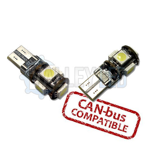 FOCUS MK2 08-ON RS ST CANBUS 501 LUCES LATERALES LED 5 BOMBILLAS SMD T10 W5W - BLANCO - Imagen 1 de 5